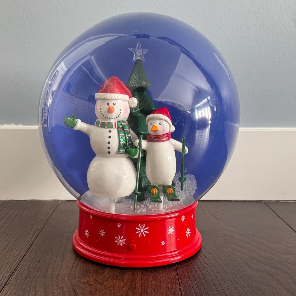 Vintage Festive Snowman and Penguin Holiday Globe